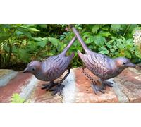 Inspirational Gifting Pair of Birds Garden Sculpture Ornaments - Cast Aluminium - 1 - Bronze