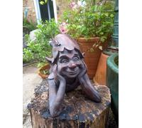 Inspirational Gifting Pixie Laying Garden Sculpture Decoration Ornament made from Resin