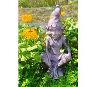 Inspirational Gifting Pixie On A Stone Garden Sculpture Ornament Resin Statue