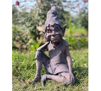 Inspirational Gifting Pixie Sitting Garden Ornament Sculpture Resin Statue