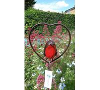 Inspirational Gifting Red Robin In A Heart Garden Plant Stake