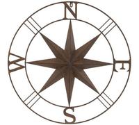 Inspirational Gifting Rust Coloured Metal Compass Screen Plaque 74Cm