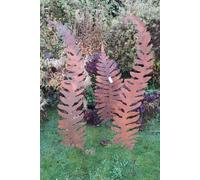 Inspirational Gifting Rustic Fern Border Stakes Trellis Set of 3 in Brown Inspirational Gifting Brown