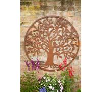 Inspirational Gifting Rustic Round Steel Tree and Bird Screen Wall Art Plaque 1m Diameter