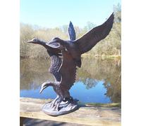 Inspirational Gifting Set of 3 Flying Ducks Garden Sculpture Ornament Decor in Bronze Inspirational Gifting Bronze