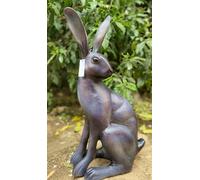 Inspirational Gifting Sitting Hare Garden Sculpture Cast In Aluminium