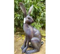 Inspirational Gifting Sitting Hare Garden Sculpture Cast in Aluminium in Bronze Inspirational Gifting Bronze