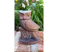 Inspirational Gifting Small Owl on Oak Branch Ornament Sculpture - Cast Aluminium - Small - 1