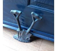 Inspirational Gifting Spade and Fork Doorstop 24cm Cast Iron Garden Ornament Sculpture - an Fun and Practical Accessory for Any Doorway! Great Gift idea!