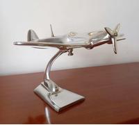 Inspirational Gifting Spitfire Aeroplane Home Ornament Aluminium Plane Sculpture - 1 - Polished Aluminium - Silver