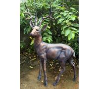 Inspirational Gifting Standing Stag Buck Ornament Cast From Aluminium Extra Large