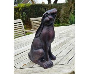 Inspirational Gifting Stargazing Hare Garden Sculpture Cast Iron Ornament - Cast Iron - Bronze - Sculpture