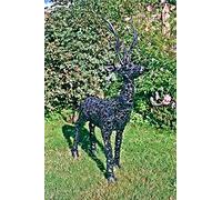 Inspirational Gifting Stunning standing stag deer garden or home ornament 1.2m (4ft) tall filigree metal sculpture
