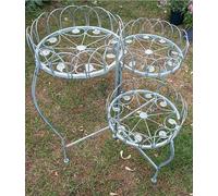 Inspirational Gifting Three Tiered Pot Planter Holder Pot Stand Garden Decor Display Table in Green Inspirational Gifting Green