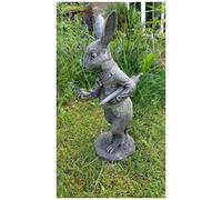 Inspirational Gifting White Rabbit Garden Sculpture Decoration Ornament in Grey Inspirational Gifting Grey