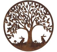 Inspirational Gifting Woodland Rabbit Garden Screen Wall Art Plaque 60Cm Diameter