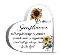 Inspirational Gifts 4X4Inch- Be Like A Url With Bright Sunny Positive Spreads Seeds Of Happiness Desk Decor Acrylic Heart Plaques Sign Keepsake Gifts For Friends Family Office Art Decorations