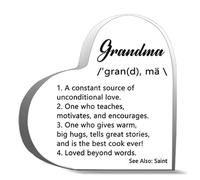Inspirational Gifts 4X4Inch- Grandma A Constant Source Of Unconditional Love Desk Decor Acrylic Heart Plaques Sign Keepsake Gifts For Friends Family Office Art Decorations