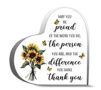 Inspirational Gifts 4X4Inch- May You Be Proud Of The Work You Do The Person You Are And The Difference Desk Decor Acrylic Heart Plaques Sign Keepsake Gifts For Friends Family Office Art Decorations