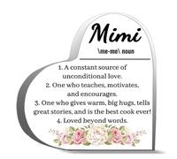 Inspirational Gifts 4X4Inch- Mimi Definition Desk Decor Acrylic Heart Plaques Sign Keepsake Gifts For Friends Family Office Art Decorations