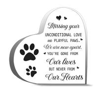 Inspirational Gifts 4X4Inch- Missing Your Unconditional Love And Playful Paws Desk Decor Acrylic Heart Plaques Sign Keepsake Gifts For Friends Family Office Art Decorations