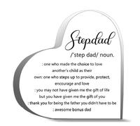 Inspirational Gifts 4X4Inch- Stepdad One Who Made The Choice To Love Another S Child As Their Own Desk Decor Acrylic Heart Plaques Sign Keepsake Gifts For Friends Family Office Art Decorations