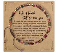 Inspirational Gifts Bracelets for Women Healing Natural Stone Bracelets - Get Well Soon Gifts for Women Best Friends Sister Girls - Life is Tough But So are You Bracelet