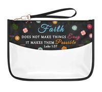 Inspirational Gifts for Her Christian Faith Gift Cosmetic Bag Bible Verse Makeup Bag Religious Gift for Friend Sister Daughter Clear Zippered Toiletry Pouch Motivational Gifts Birthday Graduation Gift