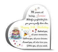 Inspirational Gifts For Men Women 70 Years Of Being Awesome Nobody Is Perfect But If It S You You Re Pretty Damn Close Desk Decor Acrylic Heart Plaques Sign Office Art Decorations 4X4Inch