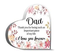 Inspirational Gifts For Men Women Dad Thank You For Being Such An Important Piece Of My Life I Love You Desk Decor Acrylic Heart Plaques Sign Office Decor 4x4 Inch