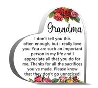 Inspirational Gifts For Men Women Grandma I Don T Tell You This Often Enough But I Really Love You Desk Decor Acrylic Heart Plaques Sign Office Art Decorations 4X4Inch