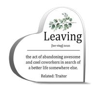 Inspirational Gifts For Men Women Leaving The Act Of Abandoning Awesome Desk Decor Acrylic Heart Plaques Sign Office Art Decorations 4X4Inch