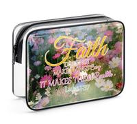 Inspirational Gifts for Women Christian Cosmetic Bag Bible Verse Makeup Bag Religious Gift for Friends Sister Daughter Clear Zippered Toiletry Bag Motivational Gifts Christmas Birthday Graduation Gift