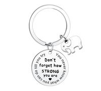 Inspirational Gifts for Women Encouragement Keyring Motivational Gifts for Daughter Mum Sister Christmas Birthday Present Positive Gift for Women Inspirational Jewelry Elephant Charm Keyrings
