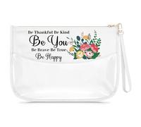 Inspirational Gifts for Women Friends Clear Makeup Bag Motivational Quotes Gift Affirmations Present for Daughter Sister Bestie Cosmetic Bag Positive Encouragement Present Graduation New Year Party