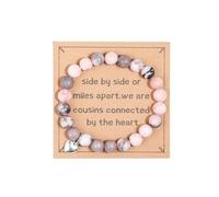 Inspirational Gifts for Women, Heart Charm Pink Elastic Beads Relaxation Chakra Bracelet Gifts Positive Affirmations Graduation Get Well Soon Gifts Birthday Christmas Mothers day Valentines for Her, M