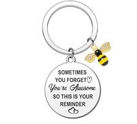 Inspirational Gifts for Women Man Encouragement Keyring Gifts Somtimes You Forget You Are Awesome Gift Inspirational Bee Keyring Keychain Gifts for Teacher Colleague Inspirational Graduation Gifts