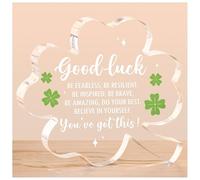 Inspirational Gifts for Women Men - Good Luck Clover Plaque, Cheer Up Gifts for Women, Emotional Support Gift to Cheer Someone Up, Motivational Acrylic Clover Plaque, Inspirational Home Desk Decor