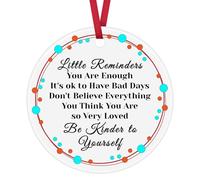 Inspirational Gifts for Women Men Little Reminders Ceramic Ornament Positive Mental Health Cheer Up Gift Motivational Hanging Plaque Encouragement Gifts for Women Birthday Christmas