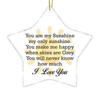 Inspirational Gifts for Women Men, Motivational Gift for Friends Daughter Mom Coworker Teacher, You are My Sunshine Star Shaped Acrylic Hanging Ornament Christmas Tree Decoration