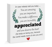Inspirational Gifts for Women Men Thank You Gifts for Friends Coworker Family Encouragement Motivational Desk Sign Decor Home Office Desk Decor Wooden Box Sign Shelf Table Decorations
