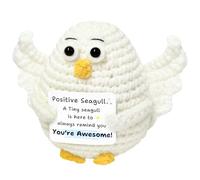 Inspirational Gifts for Women - Positive Crochet Animals Seagull Gift - Birthday Gifts for Her Him, Emotional Support Cheer Up Decor for Daughter Son Friends Parties Coworkers Funny Gift Cute Stuff