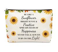 Inspirational Gifts for Women Positive Makeup Bag Motivational Gifts Sunflower Lover Gift Funny Positive Gift for Women Cosmetic Bag Graduation Wedding Birthday Present for Her Best Friend Sister Wife