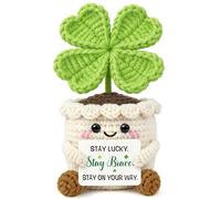 Inspirational Gifts Four Leaf Clover - “Stay Lucky. Stay Brave. Stay on Your Way.” Handmade Birthday Good Luck Gift for Women, Men, Friend, Colleague,Encouragement, Motivational Home Decor
