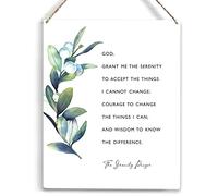 Inspirational God Grant Me The Serenity To Accept The Things Rustic Flower Christian For Home Office Wall Art Decoration 8x12 Inch Metal Tin Sign