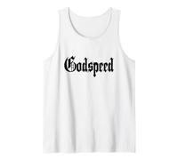 Inspirational GOD Speed Unique Black Text Graphic Design Tank Top