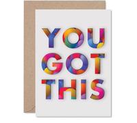 Inspirational Good Luck Card - Bold Vibes for Big Moments - Vibrant YOU GOT THIS Text Pops with Colour on Crisp White - Perfect for Sparking Confidence - A5, Envelope Included