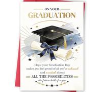 Inspirational Graduation Card Gift for High School & College Grads, Motivational Congratulations Present for Him Her Family Kids Friends