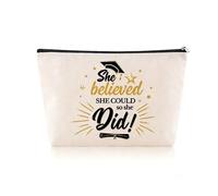 Inspirational Graduation Gifts for Women She Believed She Could So She Did Makeup Bag for Travel Cosmetic Organiser Pouch for Girls Friends Motivational Gifts for Daughter Sister