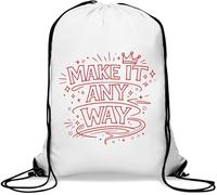 Inspirational Hand Lettering Design Gym Sack Casual Drawstring Bag White